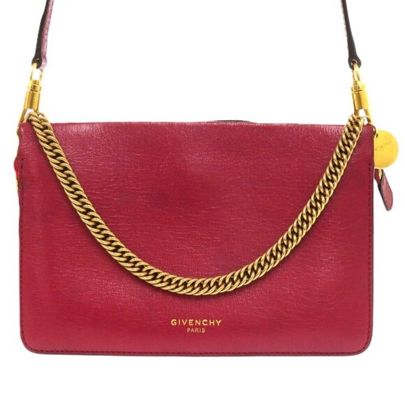 GIVENCHY Red Leather Shoulder Bag - Picture 1 of 10